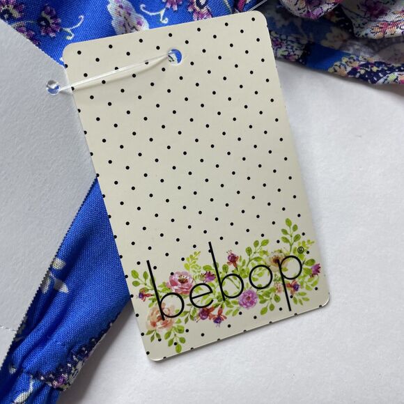 Bebop Blue Paisley Romper Jumper Shortalls Size XL NWT Off Shoulder Shorts - Picture 7 of 10